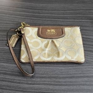Coach signature canvas wristlet